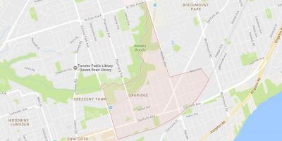 Karte Oakridge kaimiņattiecību Toronto