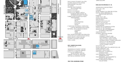 Karte OCAD Universitātes Toronto