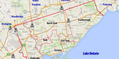 Karte pašvaldību Toronto