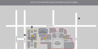 Karte no Pirmā kanādas vietā Toronto autostāvvieta
