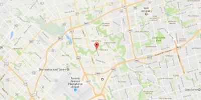 Karte Rietumu Hambera-Clairville kaimiņattiecību Toronto