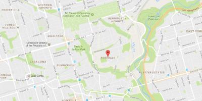 Karte Rosedale kaimiņattiecību Toronto