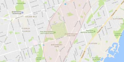 Karte Scarborough Krustojuma apkaimē Toronto