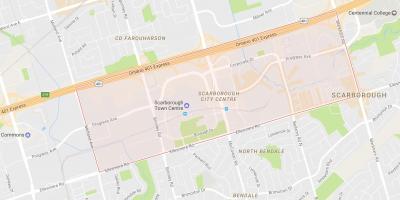 Karte Scarborough Pilsētas Centra kaimiņattiecību Toronto