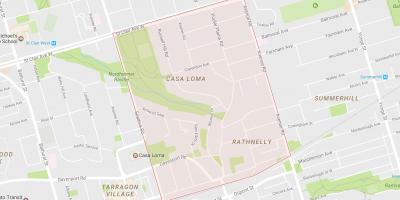 Karte South Hill kaimiņattiecību Toronto