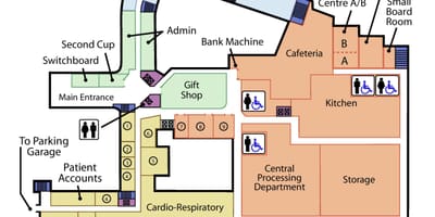 Map Svētā Jāzepa Veselības centrs Toronto 1. līmenis