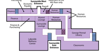 Map Svētā Jāzepa Veselības centrs Toronto Sunnyside 1. līmenis