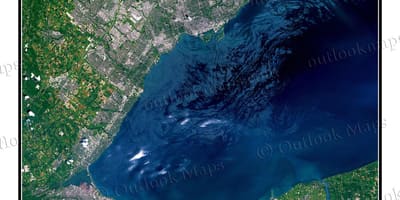 Karte Toronto lake Ontario satelītu