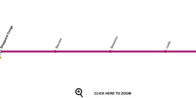 Karte Toronto metro līnija 4 Sheppard