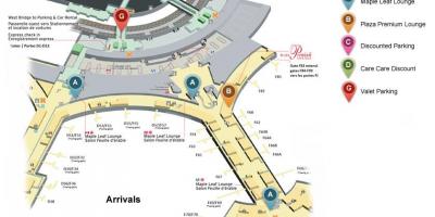 Karte Toronto Pearson starptautiskās lidostas ielidošanas termināls