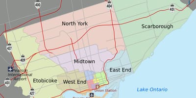 Karte Toronto City