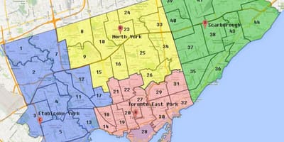 Karte Toronto Pilsētas Robežai