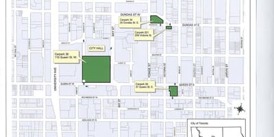 Karte Toronto rātsnams autostāvvieta