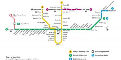 Karte TTC metro Toronto
