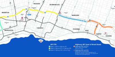 Karte Toronto šosejas 407