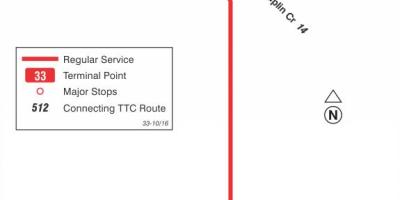 Karte TTC 33 Forest Hill autobusu maršrutā Toronto