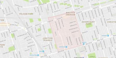 Karte Wallace Emersons kaimiņattiecību Toronto
