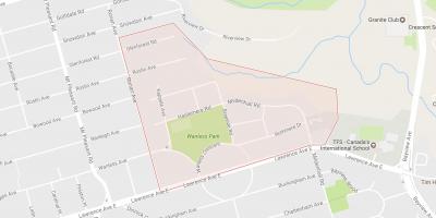Karte Wanless Park kaimiņattiecību Toronto