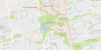 Karte Westminster–Branson kaimiņattiecību Toronto