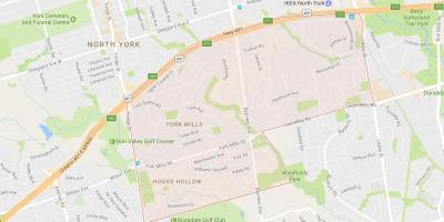 Karte York Mills kaimiņattiecību Toronto