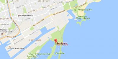 Karte Ārējā osta marina Toronto